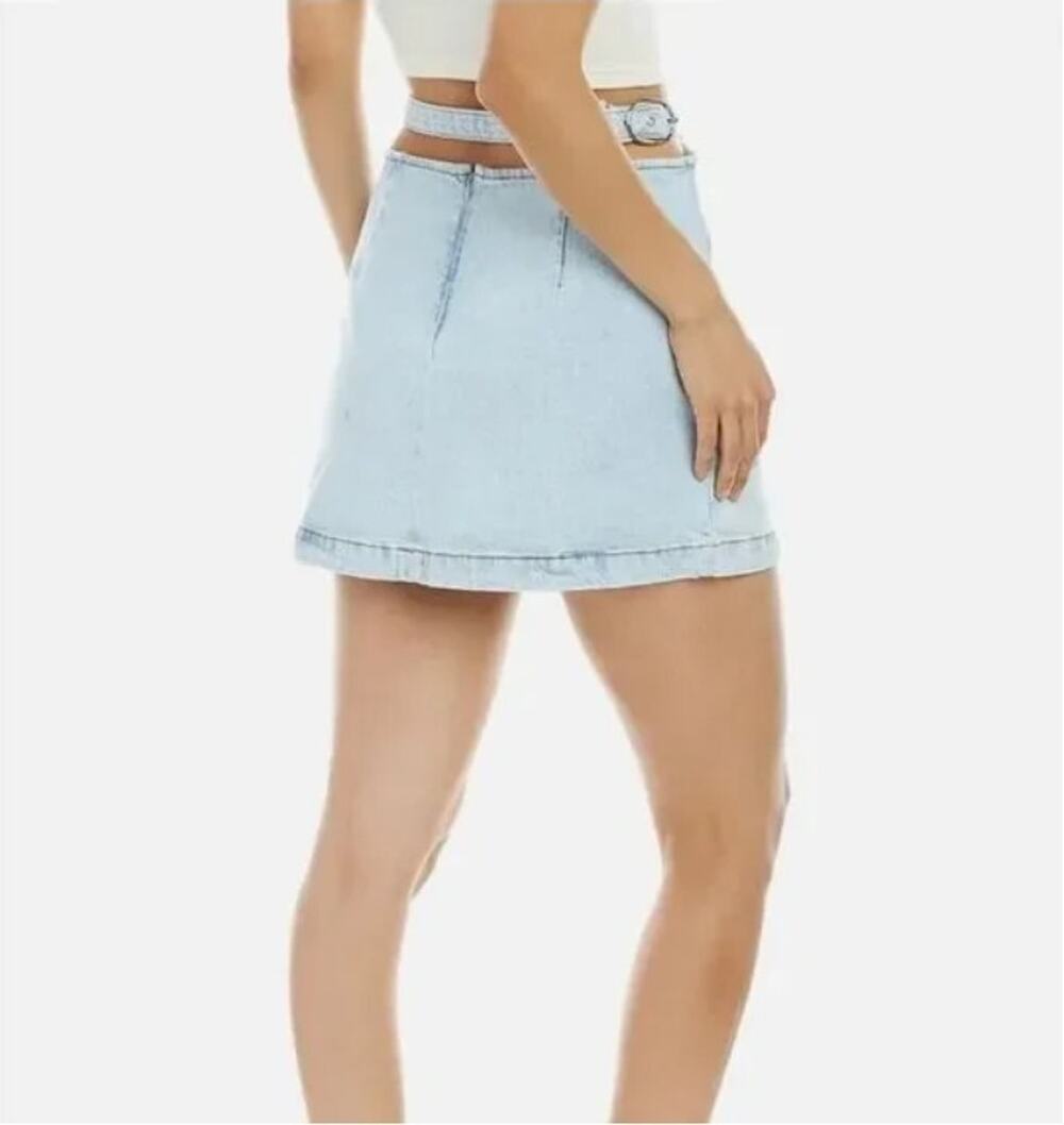 We Wore What Cut Out Light Denim Mini Skirt sz S NWT ($69)